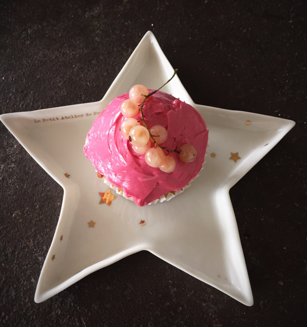 Pink Berry Buttercream Cupcakes