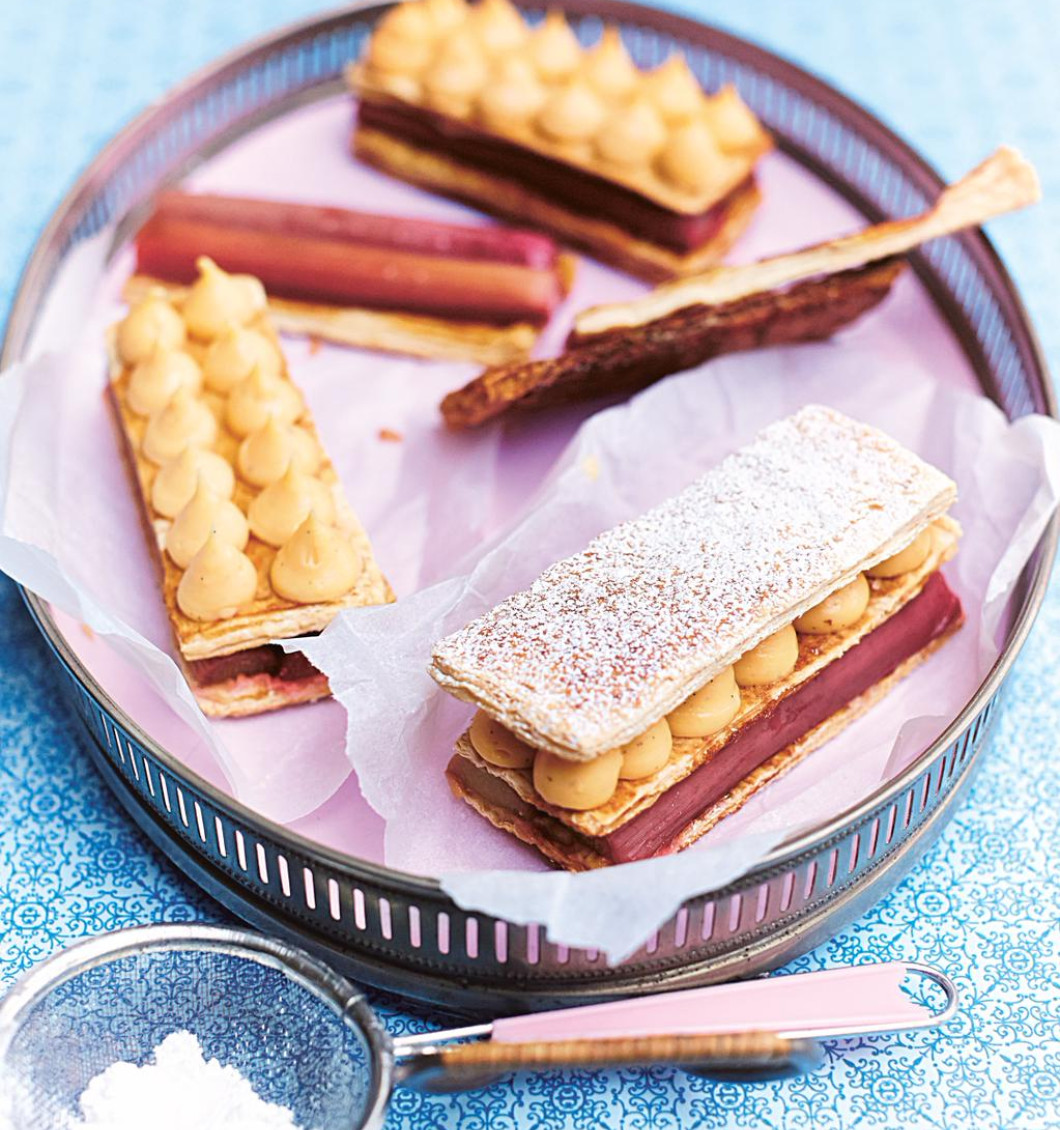 Rhubarb and Custard Mille-Feuille